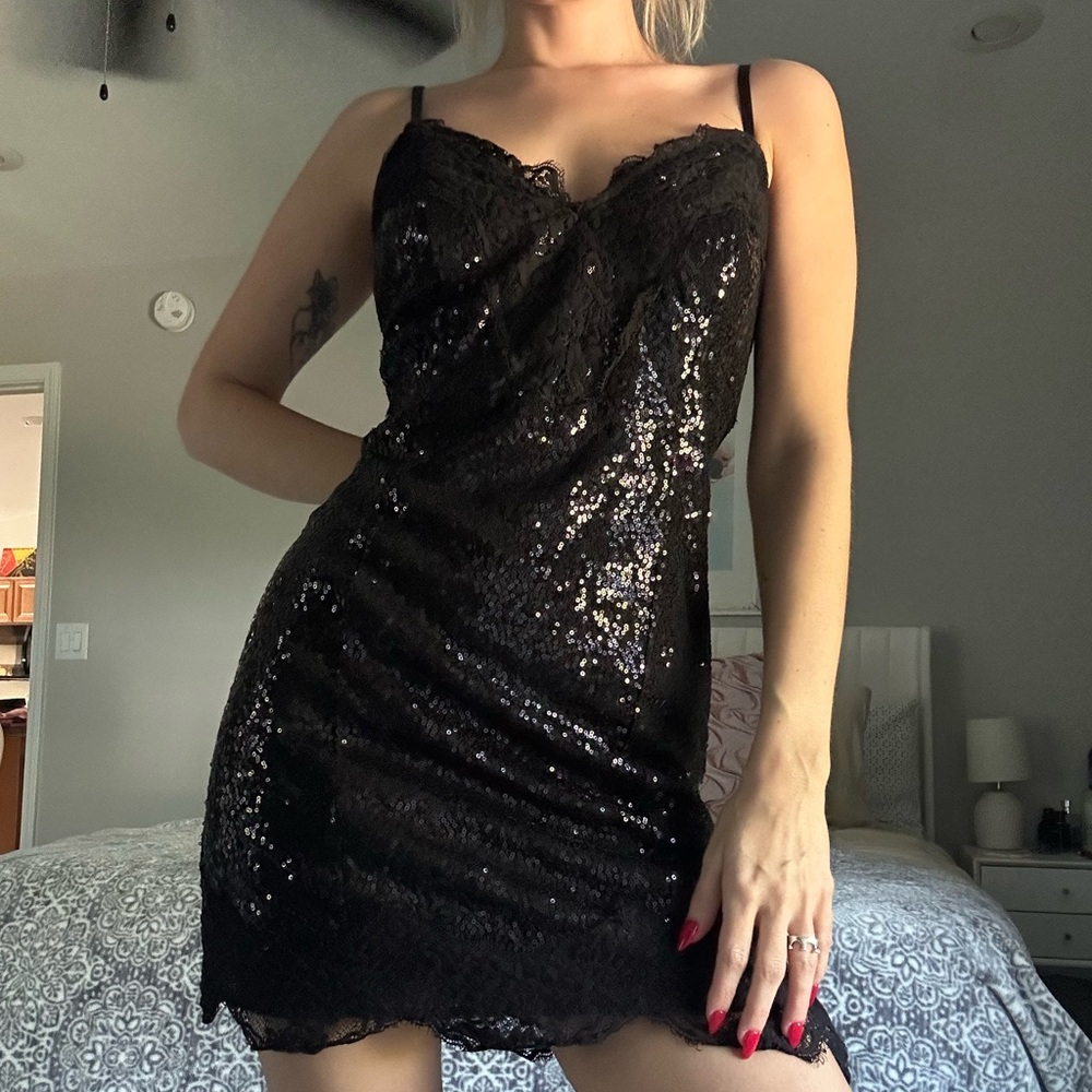 Wild Fable Black Sequin Dress